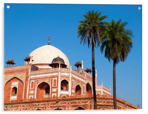View of the Humayun Tomb in Delhi, India Acrylic by Alan Crawford