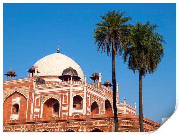 View of the Humayun Tomb in Delhi, India Print by Alan Crawford