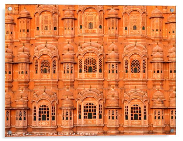 Palace of the Winds, Jaipur, India Acrylic by Alan Crawford