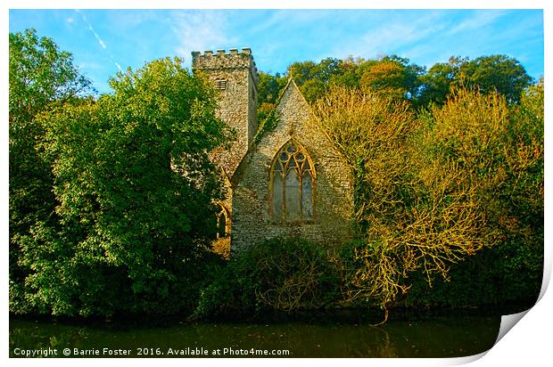 The Church of St Aidan, Llawhaden #1 Print by Barrie Foster