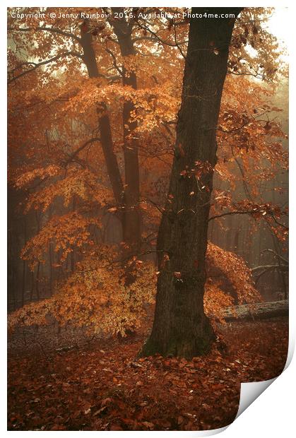 Misty Woods Print by Jenny Rainbow