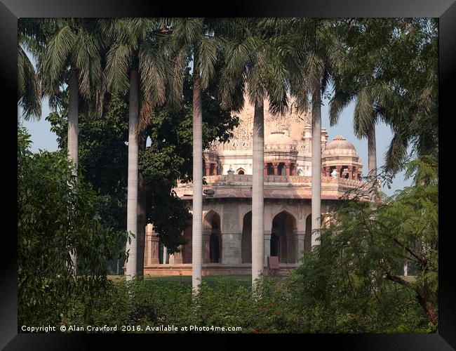 Tomb in Lodhi Gardens, Delhi Framed Print by Alan Crawford