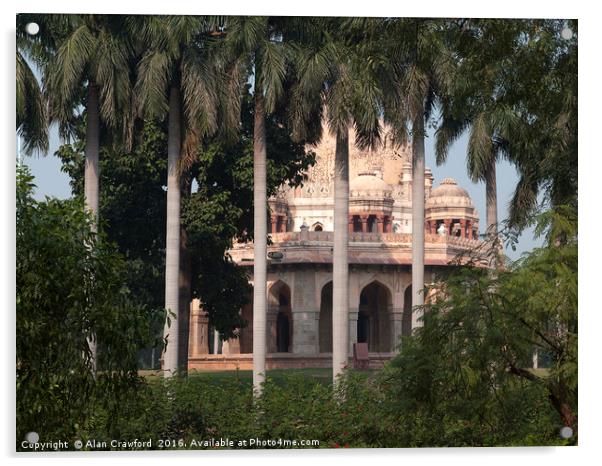 Tomb in Lodhi Gardens, Delhi Acrylic by Alan Crawford
