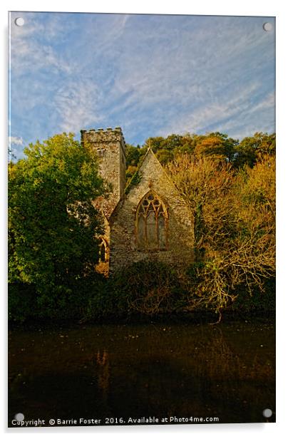 The Church of St Aidan, Llawhaden #2 Acrylic by Barrie Foster