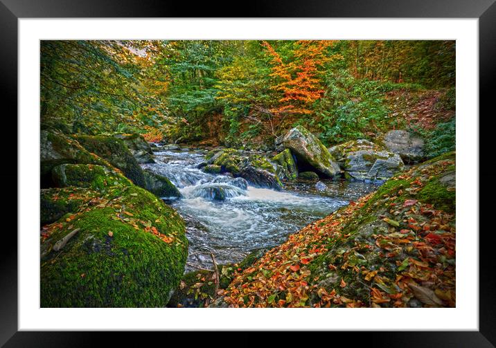 Autumn on The East Lyn Framed Mounted Print by graham young