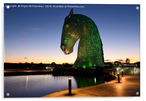 The Kelpies at sunset, Falkirk Acrylic by Angus McComiskey
