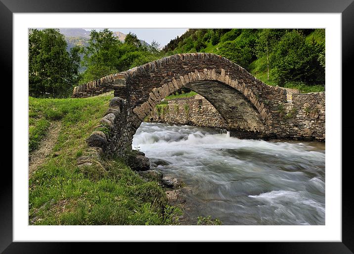 romanesque bridge Framed Mounted Print by Josep M Peñalver