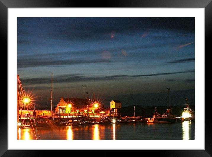 Wells next the Sea at night Framed Mounted Print by David French