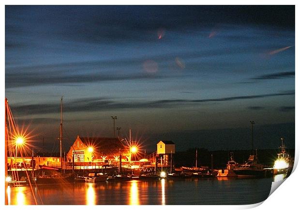 Wells next the Sea at night Print by David French