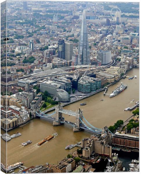 Aerial view of Tower bridge, London Canvas Print by Stephen Wright