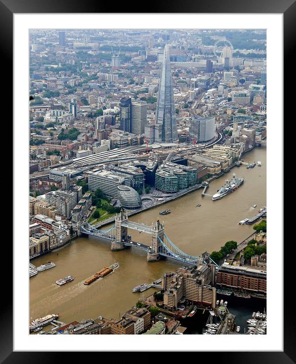 Aerial view of Tower bridge, London Framed Mounted Print by Stephen Wright