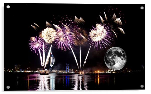 Portsmouth Harbour firework display Acrylic by JC studios LRPS ARPS