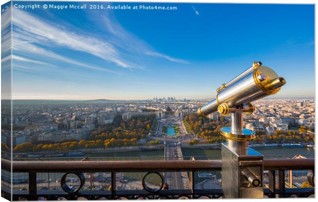 Eiffel Tower Telescope 1 Canvas Print by Maggie McCall