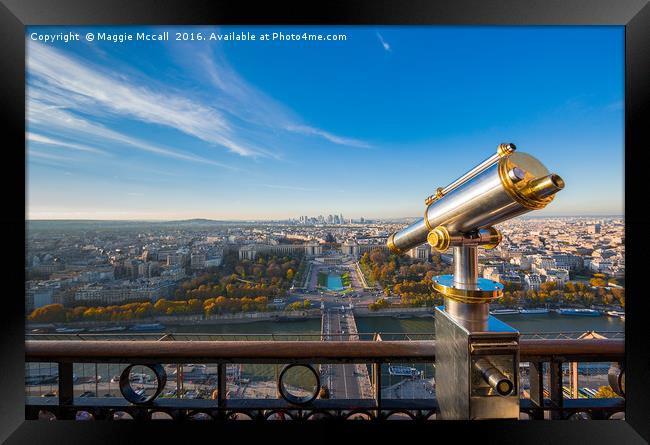 Eiffel Tower Telescope 1 Framed Print by Maggie McCall