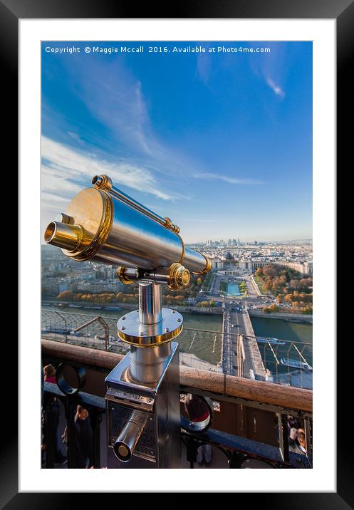 Eiffel Tower Telescope 2 Framed Mounted Print by Maggie McCall