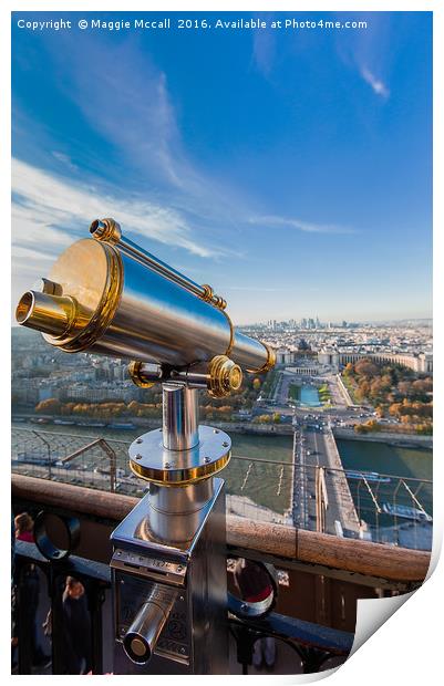 Eiffel Tower Telescope 2 Print by Maggie McCall
