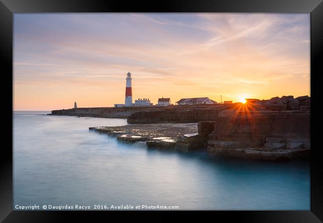 Sunset at Portland Bill Framed Print by Daugirdas Racys