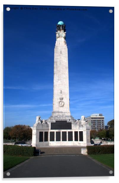 Naval Memorial Plymouth Acrylic by Chris Day