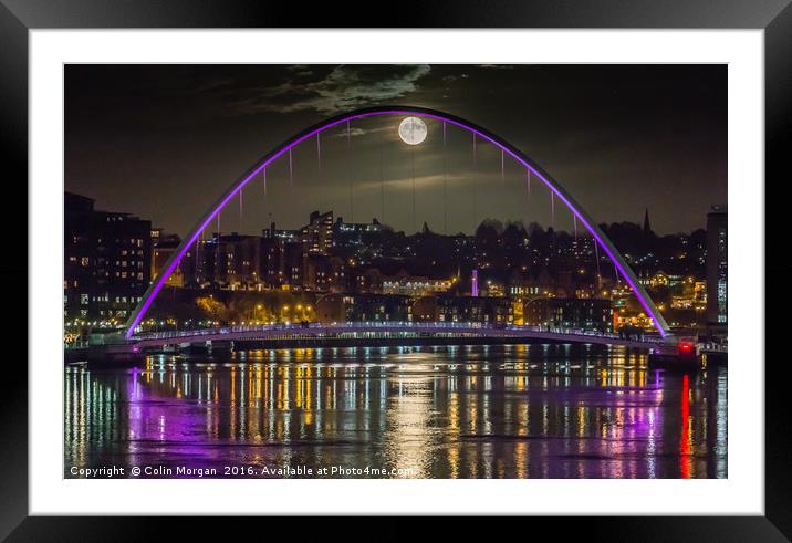 Full Moon on the Tyne Framed Mounted Print by Colin Morgan