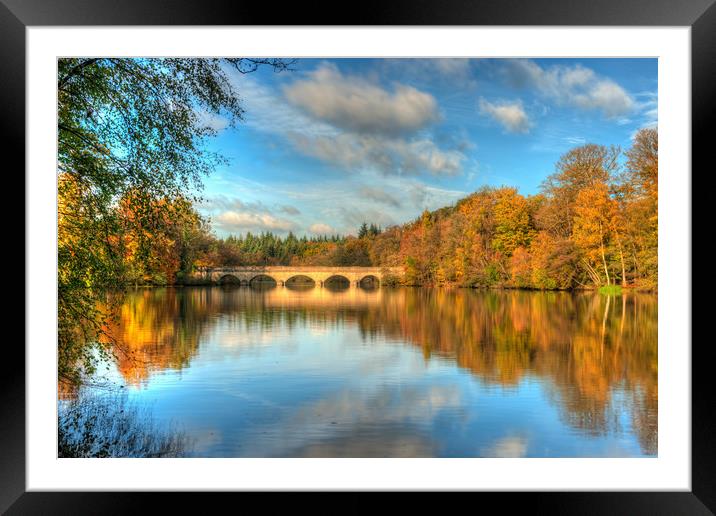 Virginia Water Lake in Autumn Framed Mounted Print by Bob Barnes