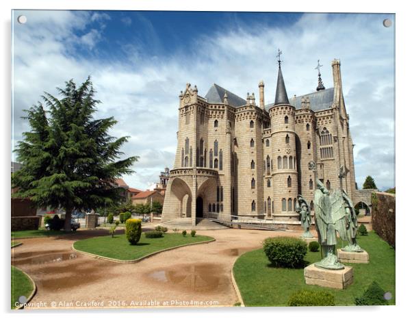 The Episcopal Palace of Astorga, Spain  Acrylic by Alan Crawford