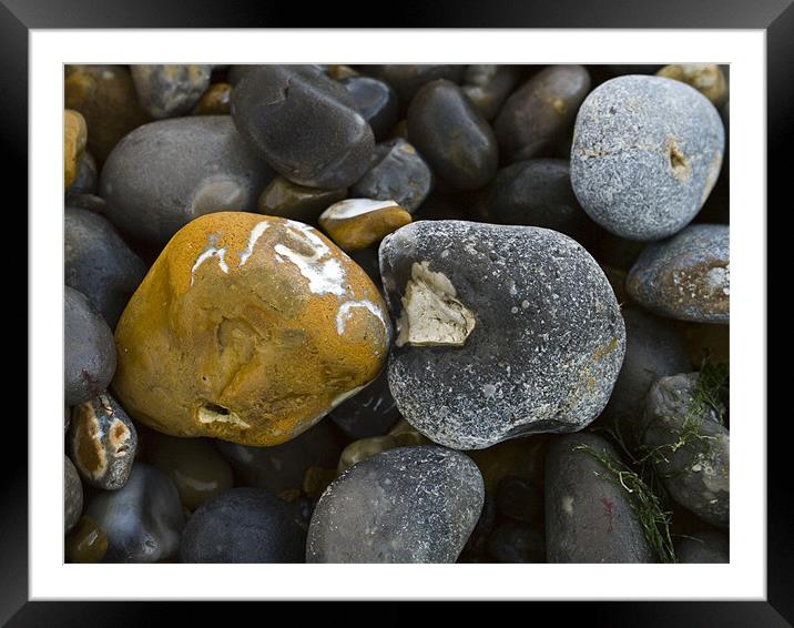 Pebbles Framed Mounted Print by David French