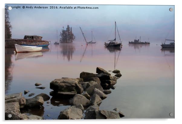 Moody Loch Ness Acrylic by Andy Anderson