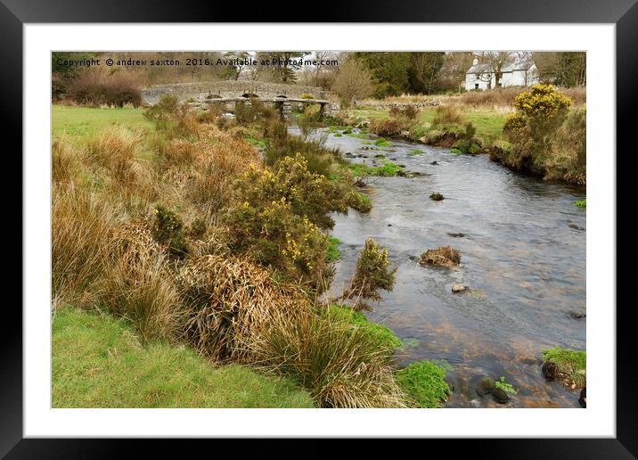 EAST DART RIVER Framed Mounted Print by andrew saxton