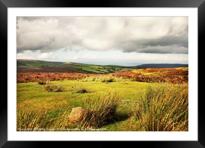 Overlooking Porlock Framed Mounted Print by Philip Gough