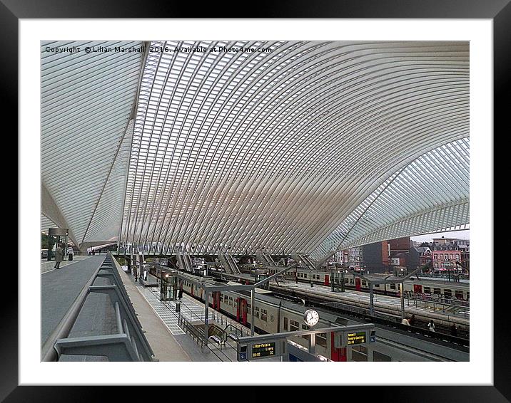 Liege-Guillemins Railway station.  Framed Mounted Print by Lilian Marshall