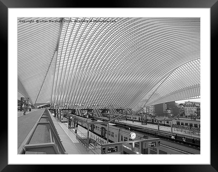 Liege -Guillemins Railway Station. Framed Mounted Print by Lilian Marshall
