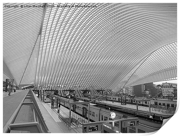 Liege -Guillemins Railway Station. Print by Lilian Marshall