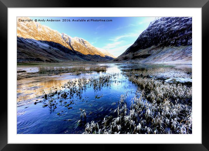 Glencoe in Early Winter Framed Mounted Print by Andy Anderson