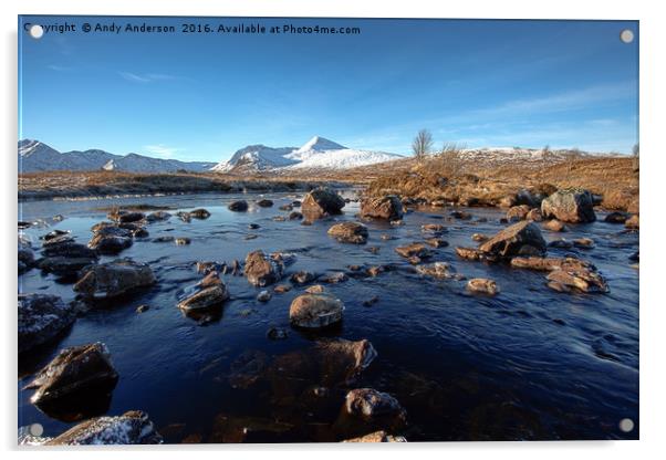 Scottish Highlands Early Winter - Rannoch Moor Acrylic by Andy Anderson