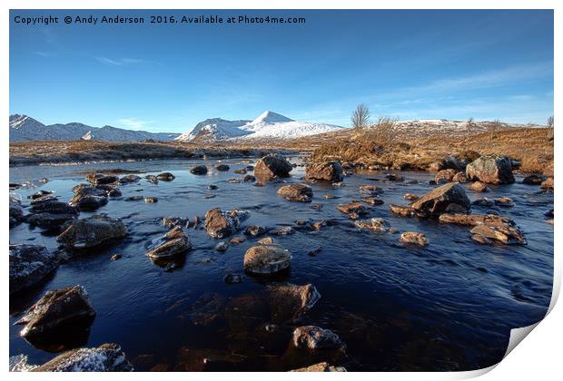 Scottish Highlands Early Winter - Rannoch Moor Print by Andy Anderson