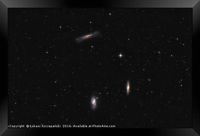 Deep space objects: three galaxies (Leo Triplet) Framed Print by Łukasz Szczepański
