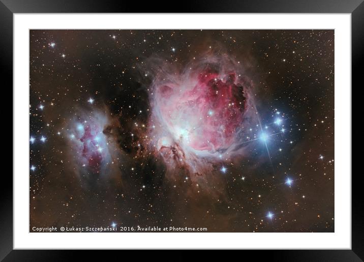 Deep space: Orion Nebula (Messier M42) Framed Mounted Print by Łukasz Szczepański