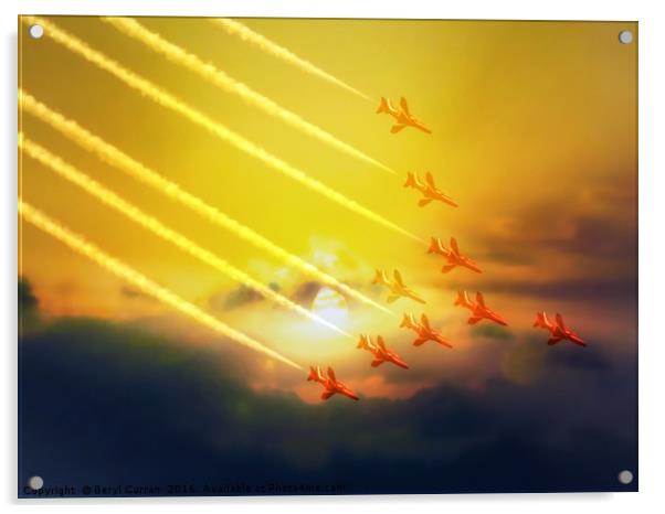 Majestic Red Arrows at Sunset Acrylic by Beryl Curran