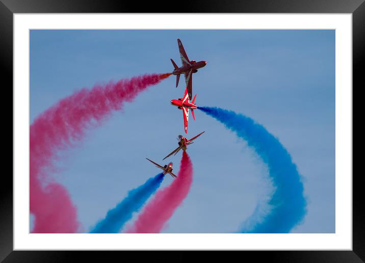 Red  Arrows break a different perspective Framed Mounted Print by Oxon Images