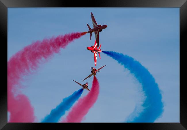 Red  Arrows break a different perspective Framed Print by Oxon Images