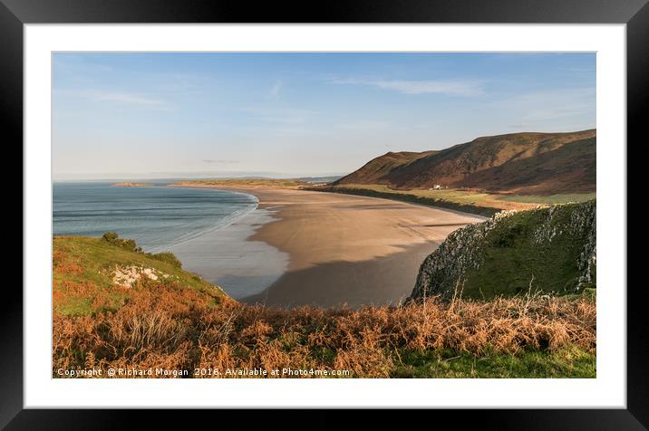 Rhossili Bay, Gower, South Wales. Framed Mounted Print by Richard Morgan