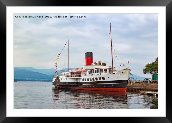 PADDLE STEAMER MAID OF THE LOCH Framed Mounted Print by Sue Wood