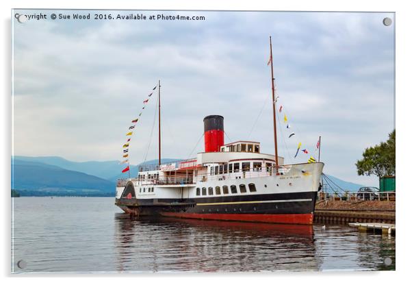 PADDLE STEAMER MAID OF THE LOCH Acrylic by Sue Wood