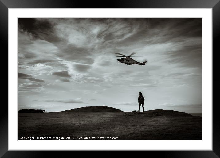 Coastguard Rescue Helicopter Agusta AW139, G-CILP. Framed Mounted Print by Richard Morgan
