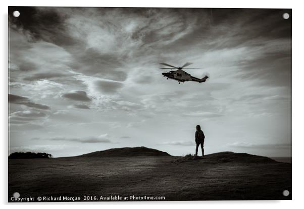 Coastguard Rescue Helicopter Agusta AW139, G-CILP. Acrylic by Richard Morgan
