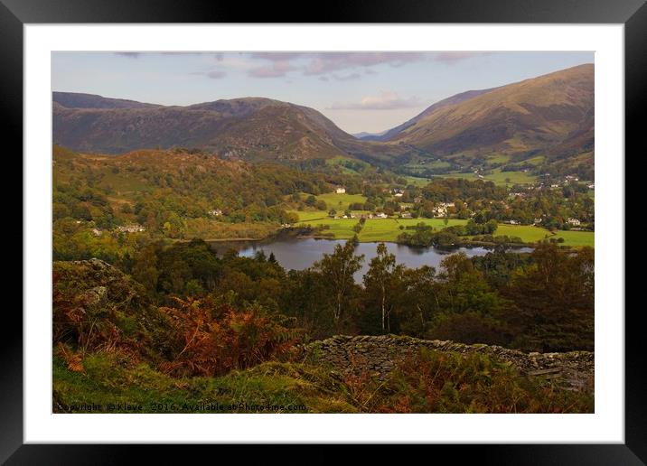Grasmere from High Close.                          Framed Mounted Print by Kleve 
