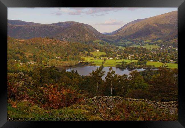 Grasmere from High Close.                          Framed Print by Kleve 