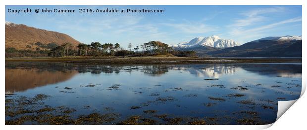 Ben Nevis from Inverscaddle Bay. Print by John Cameron