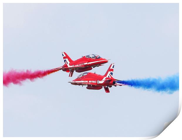Red Arrows cross over Print by Stephen Wright