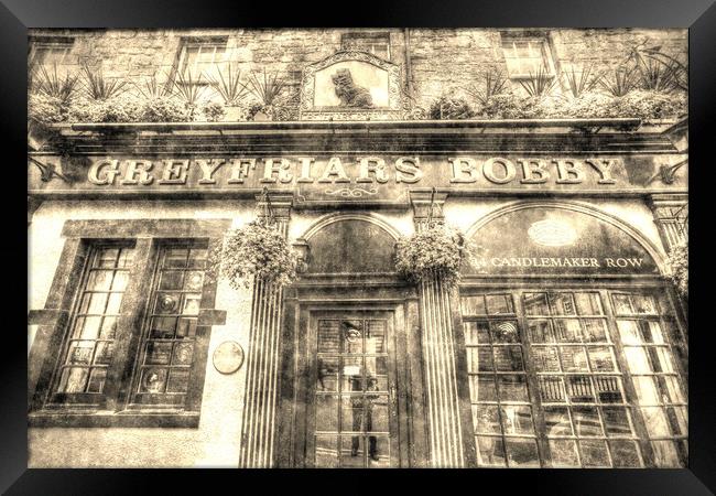 Greyfriars Bobby Pub Edinburgh Vintage Framed Print by David Pyatt